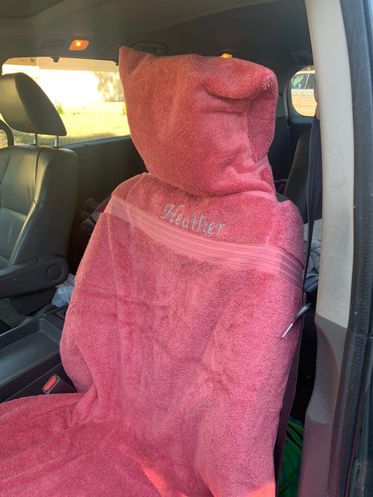 Towel cover for car seat, slip-on seat cover, car seat cover