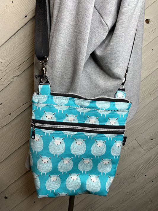 Sheep crossbody purse, women's crossbody bag, hipster bag, messenger bag, adjustable crossbody bag, women's handbag