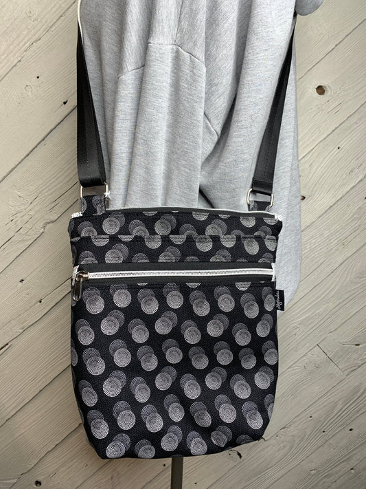 Black and white crossbody bag, women's crossbody purse, hipster bag, messenger bag, adjustable crossbody bag, women's handbag
