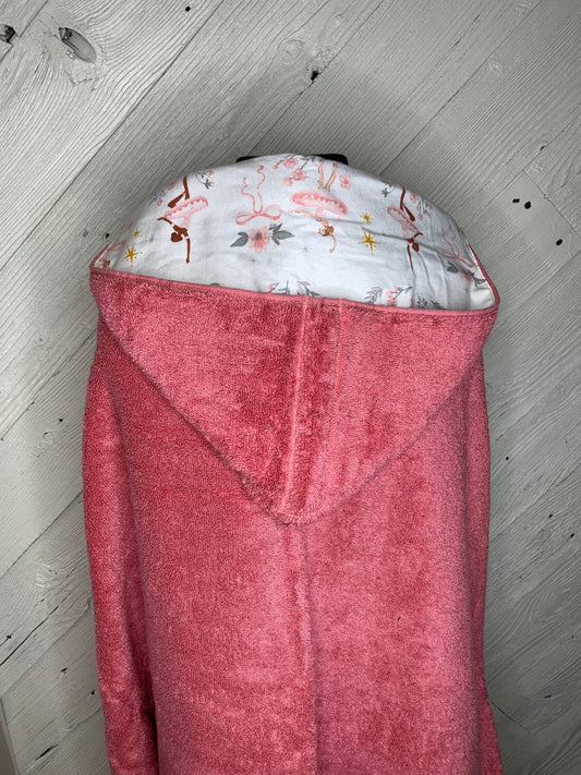 Girl ballet hooded towel or poncho towel, pool towel, toddler hooded towel, girl ballerina beach towel, kids beach wrap