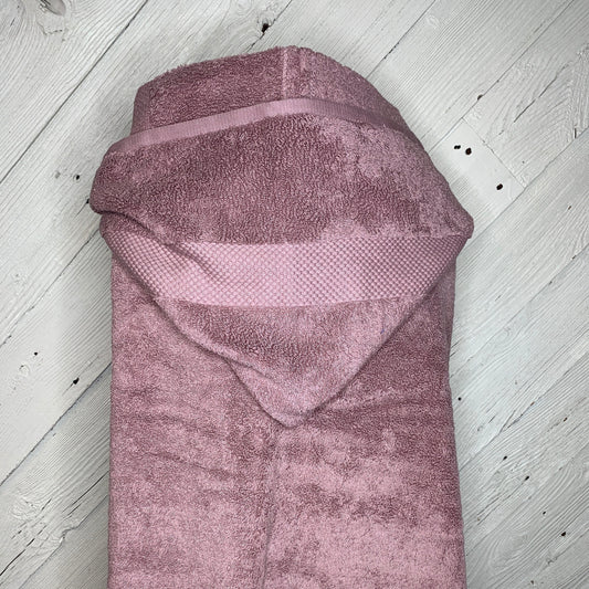 Mauve teen or adult hooded bath towel