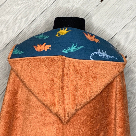 Kids hooded towel or hooded poncho towel with dinosaurs, personalized beach towel, boy bath towel, kids pool wrap, toddler beach