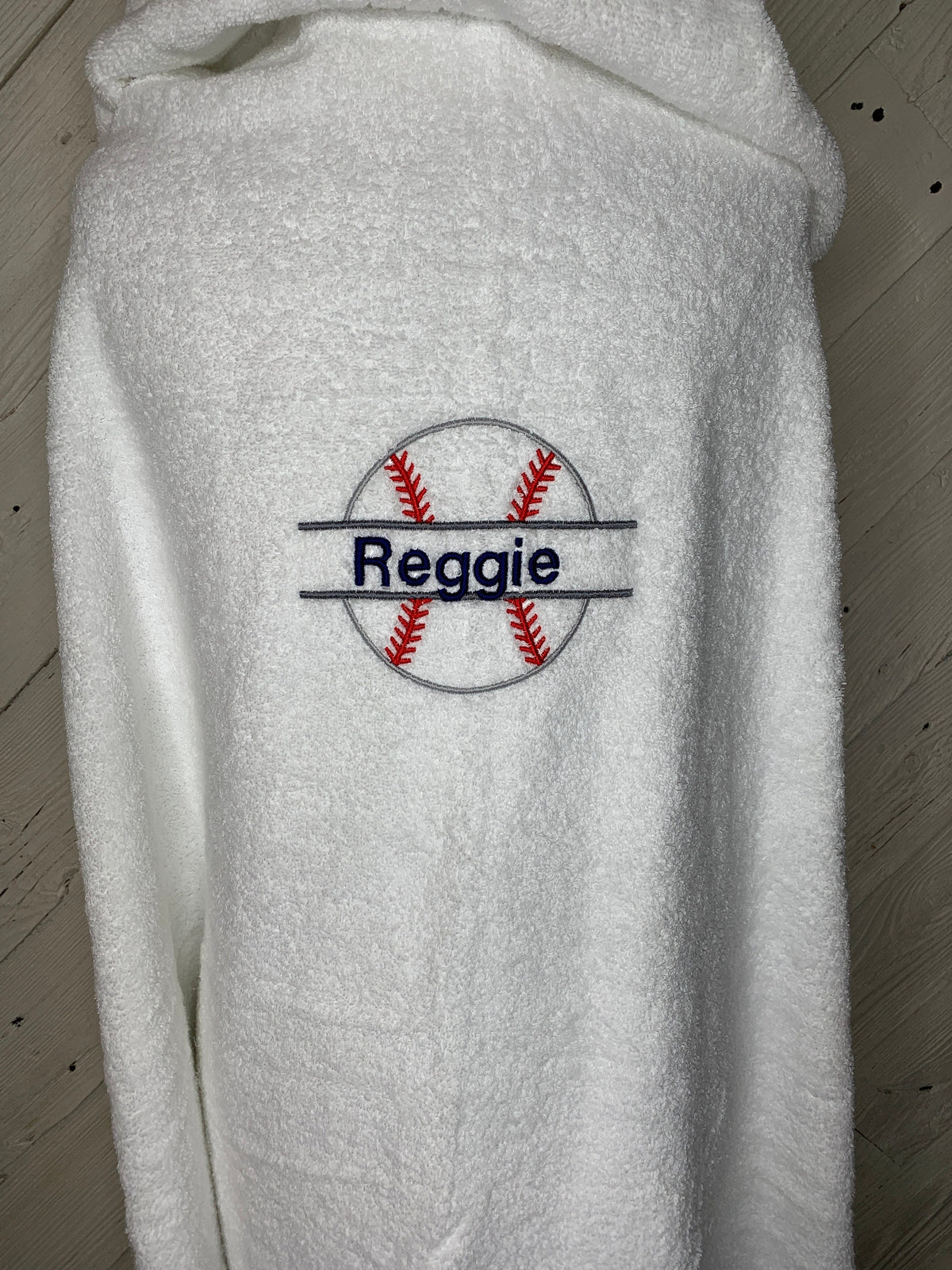 Baseball hooded bath towel for teens or adults, personalized adult hooded beach towel, full size towel, teen bath towel, teen beach towel