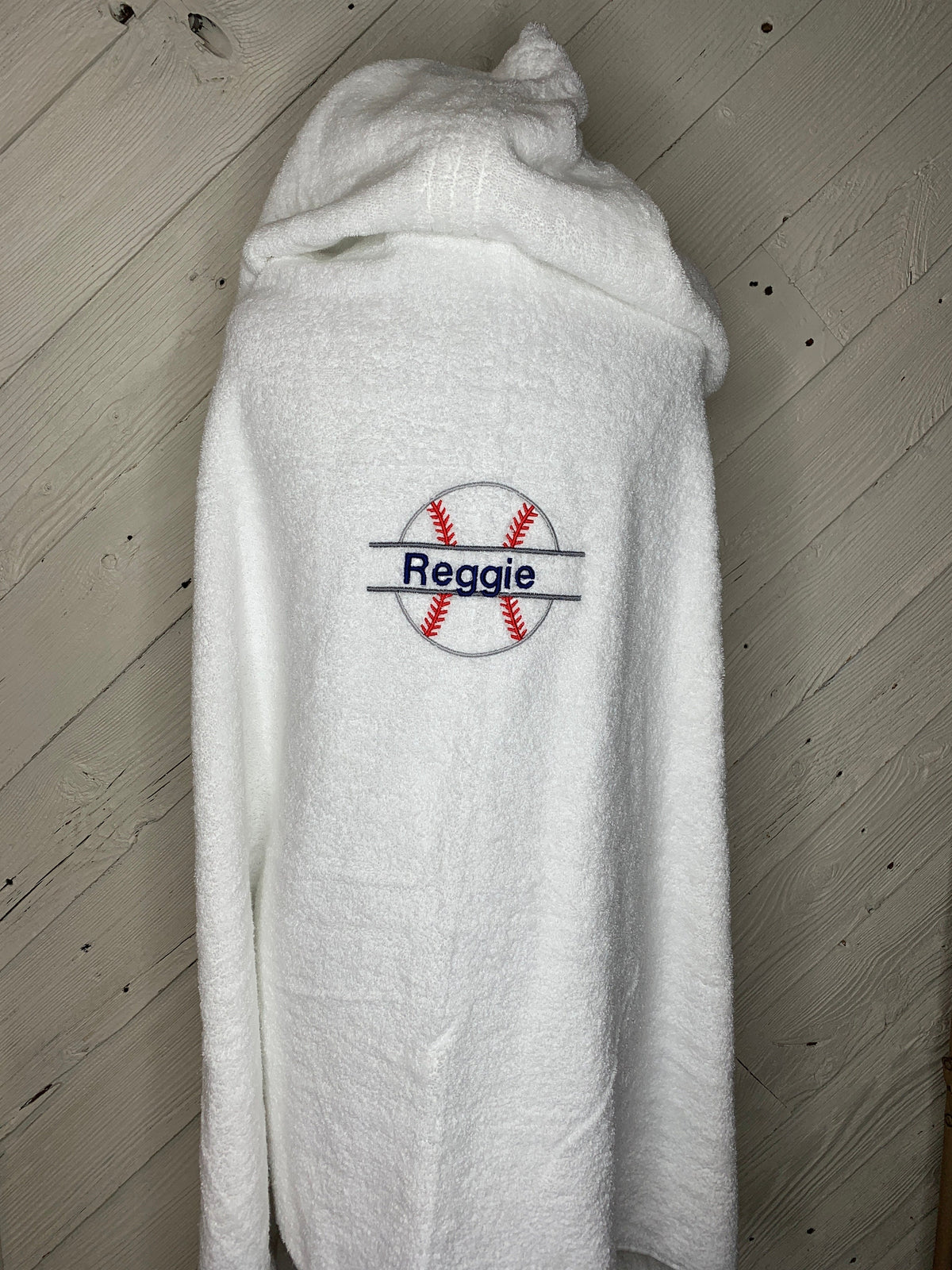 Baseball hooded bath towel for teens or adults, personalized adult hooded beach towel, full size towel, teen bath towel, teen beach towel
