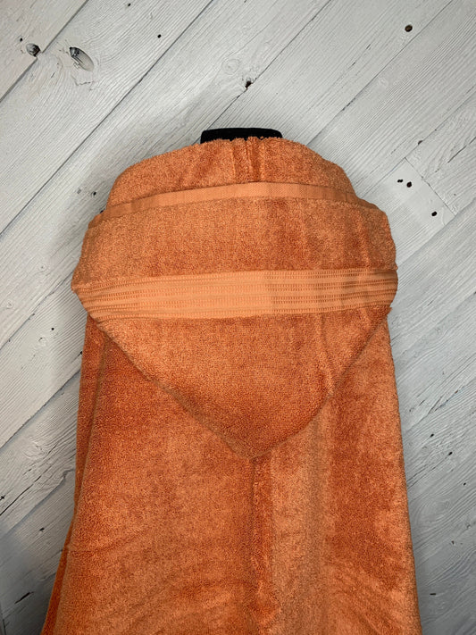 Orange teen or adult hooded bath towel