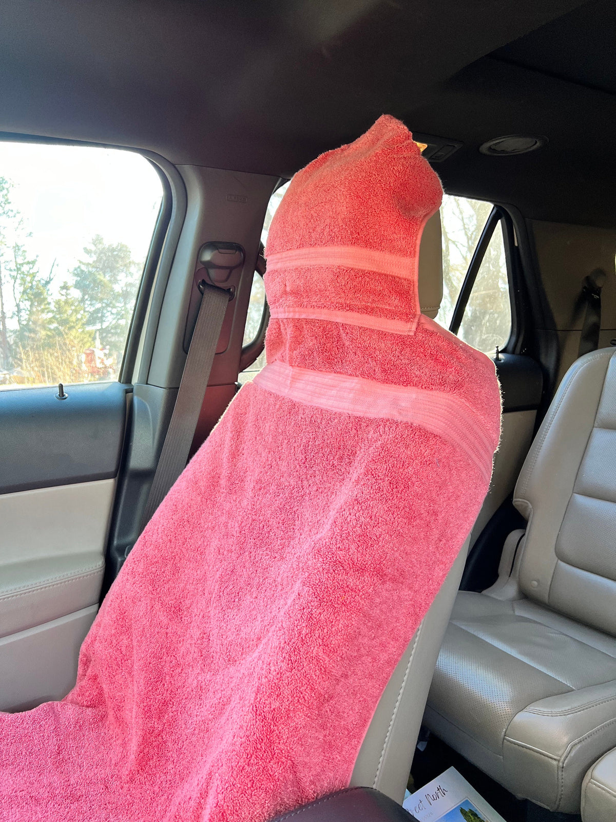 Towel cover for car seat, slip-on seat cover, car seat cover