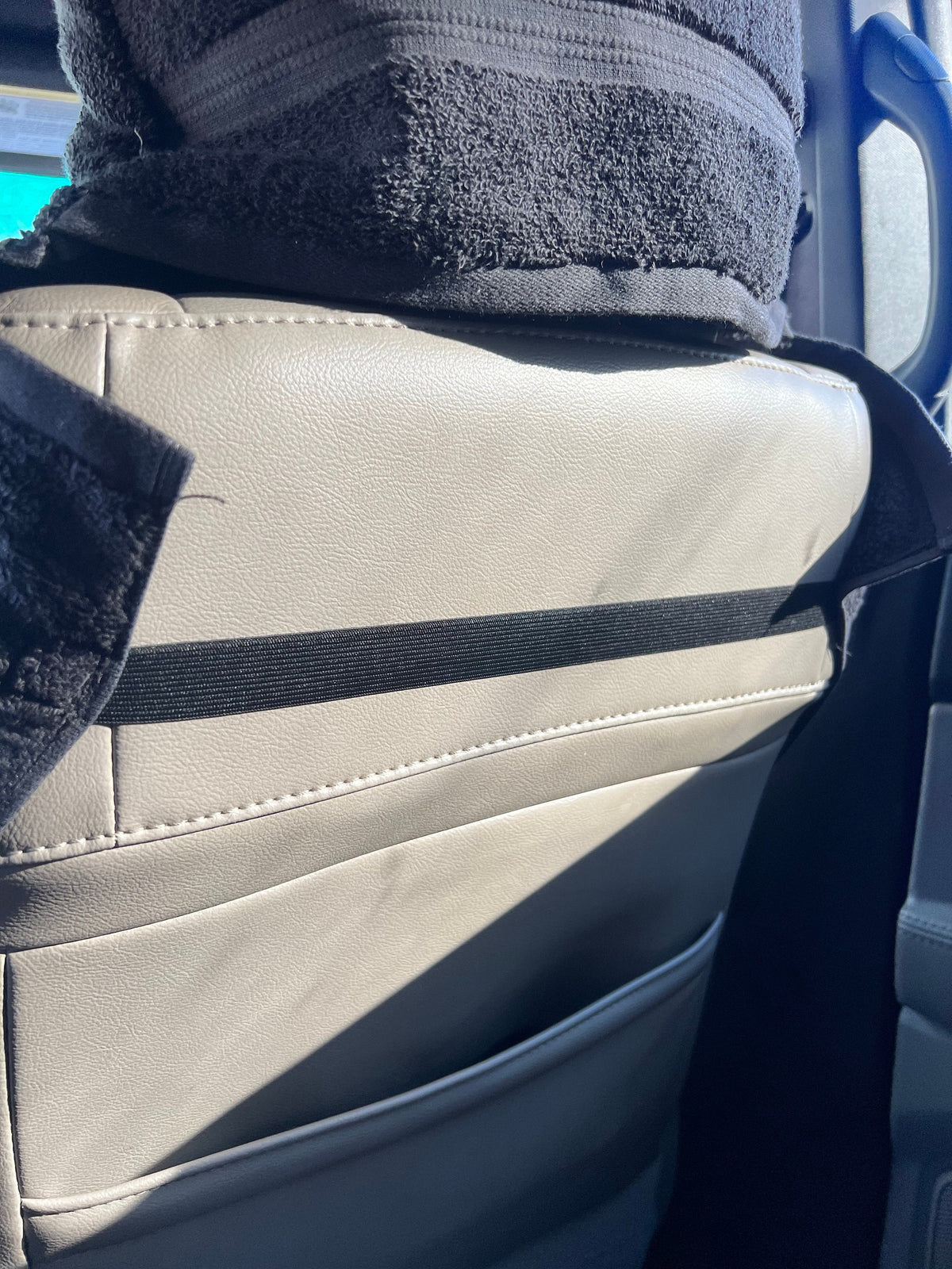 Towel cover for car seat, slip-on seat cover, car seat cover