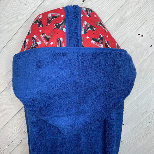 Large teen hockey hooded bath towel, personalized adult hooded beach towel, full size towel, teen bath towel, teen beach towel