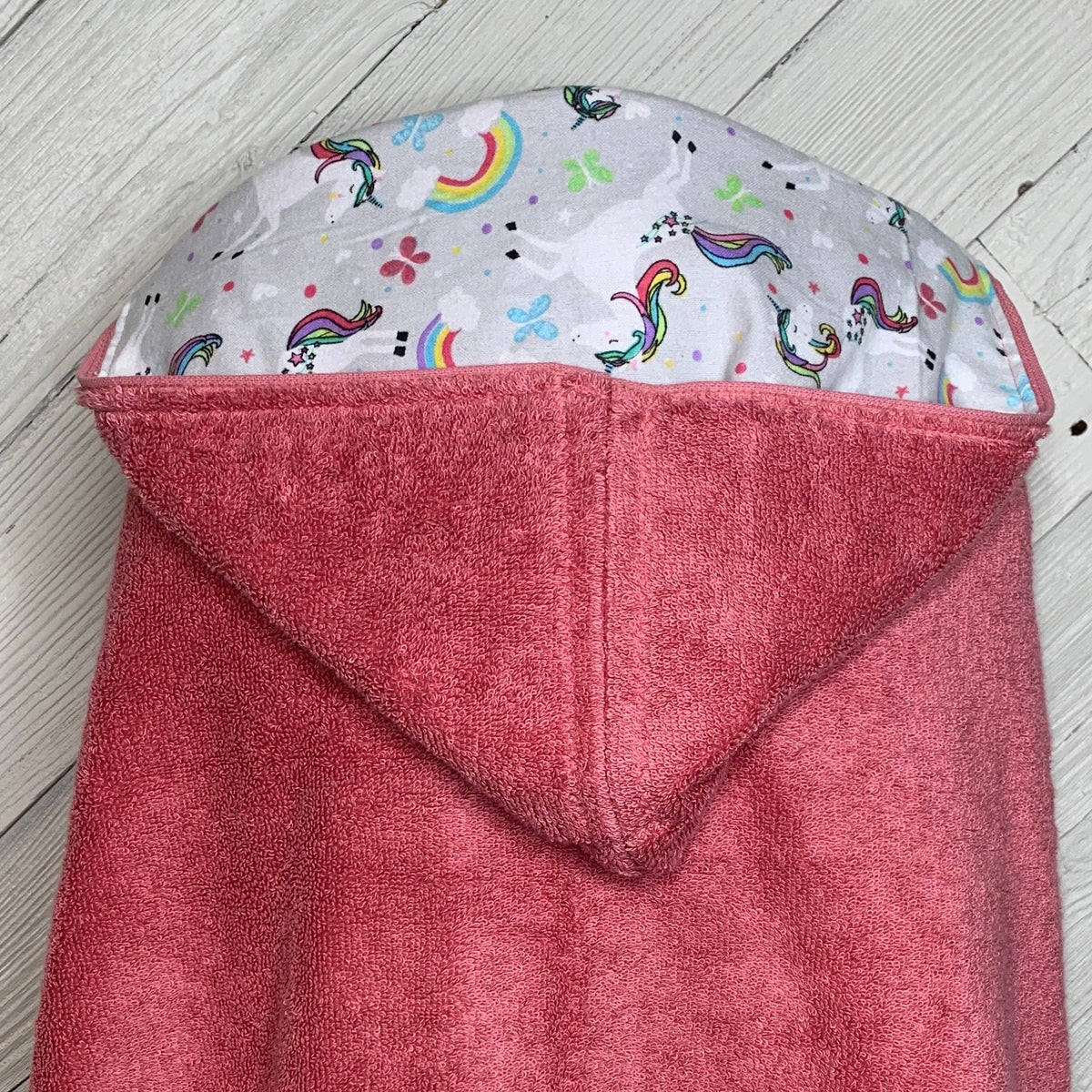 Girl hooded towel with unicorns - your choice of towel color, toddler hooded towel, kids towel, bath towel, personalized towel