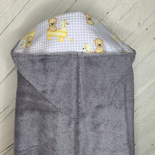 Personalized hooded towel with bears, baby bath towel, kid hooded bath towel, hooded baby towel, personalized bath towel