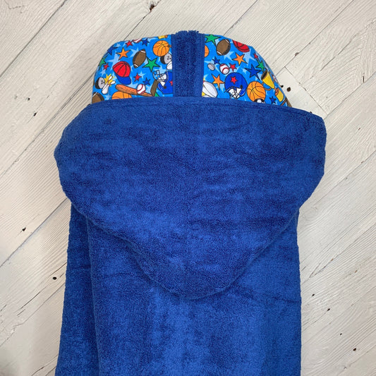 Adult hooded bath towel with optional sports flannel, personalized adult hooded beach towel, adult hooded poncho towel