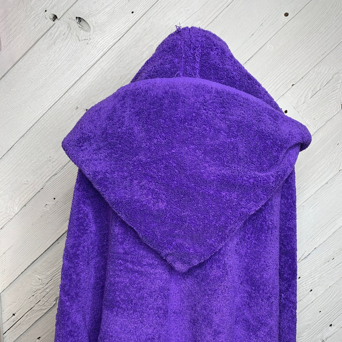 Dark purple hooded bath towel for teen or adult