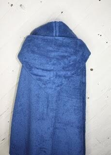 Dark blue hooded bath towel for teen or adult