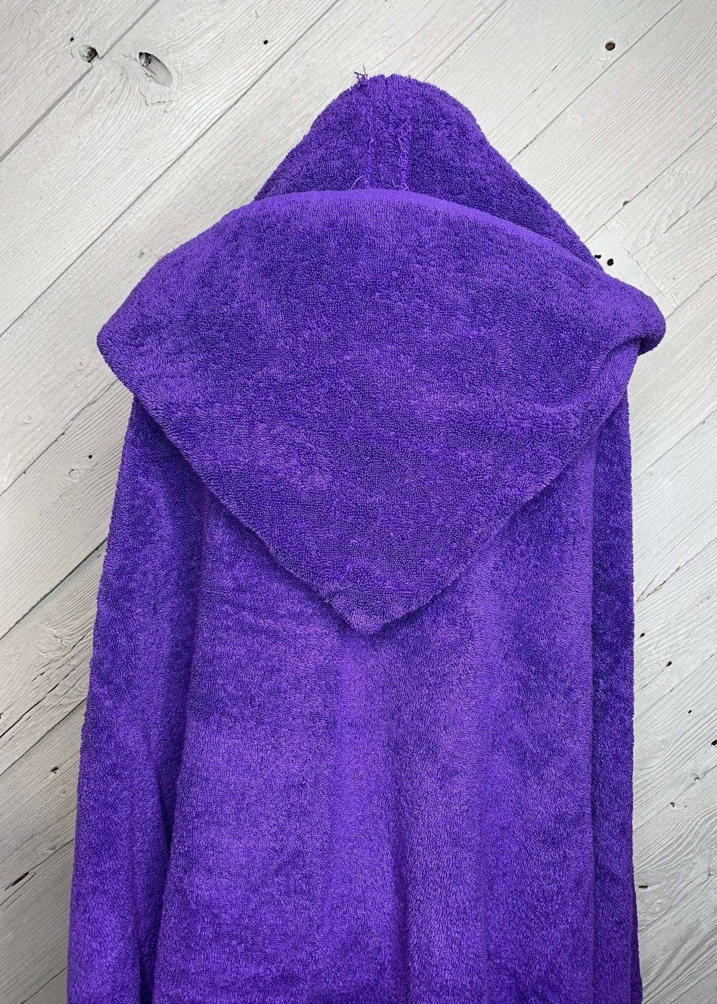 Adult Hooded Bath Towel, Purple, No Flannel Hood Lining