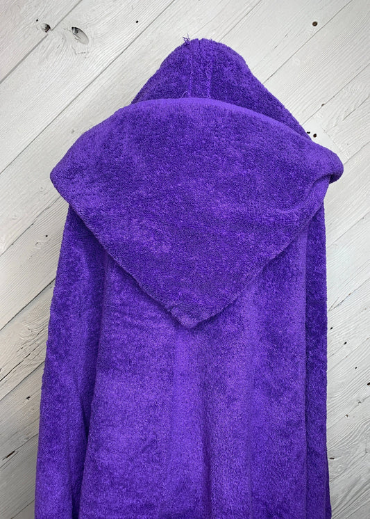 Adult Hooded Bath Towel, Purple, No Flannel Hood Lining