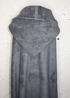 Gray teen or adult hooded bath towel