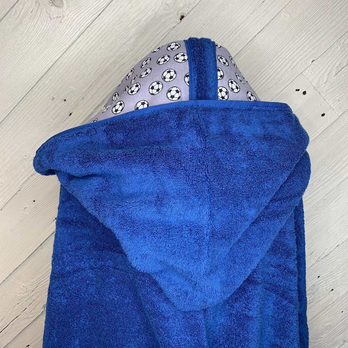 Hooded towel for teens or adults with optional soccer flannel, personalized adult hooded beach towel, full size towel, teen bath towel