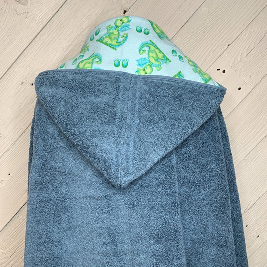 Boy hooded dragon towel, personalized beach towel, pool wrap, hooded bath towel, kids bath towel, hooded poncho towel