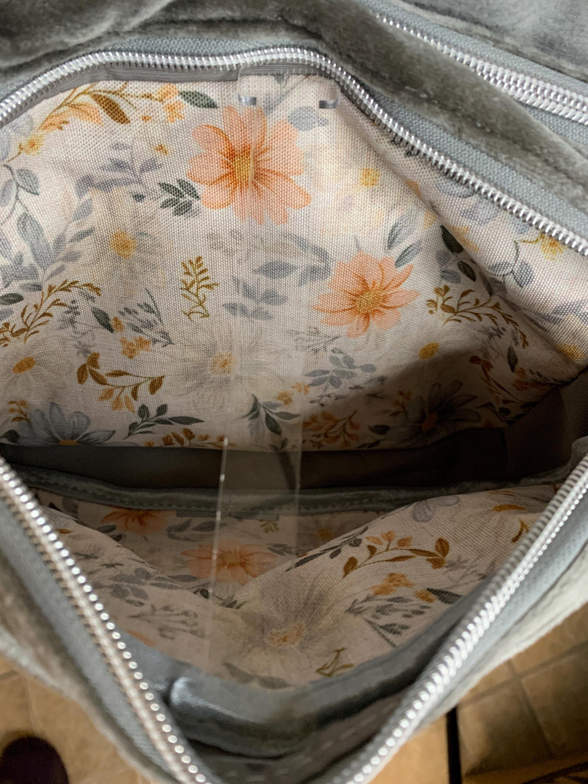 Gray velvet crossbody bag, women's crossbody purse, hipster bag, adjustable crossbody bag, women's handbag