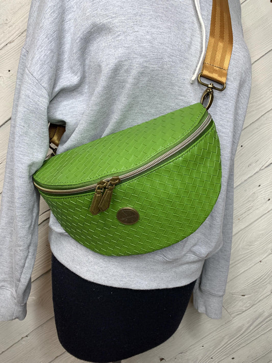 Green sling crossbody bag, women's crossbody purse, hipster bag, adjustable crossbody bag