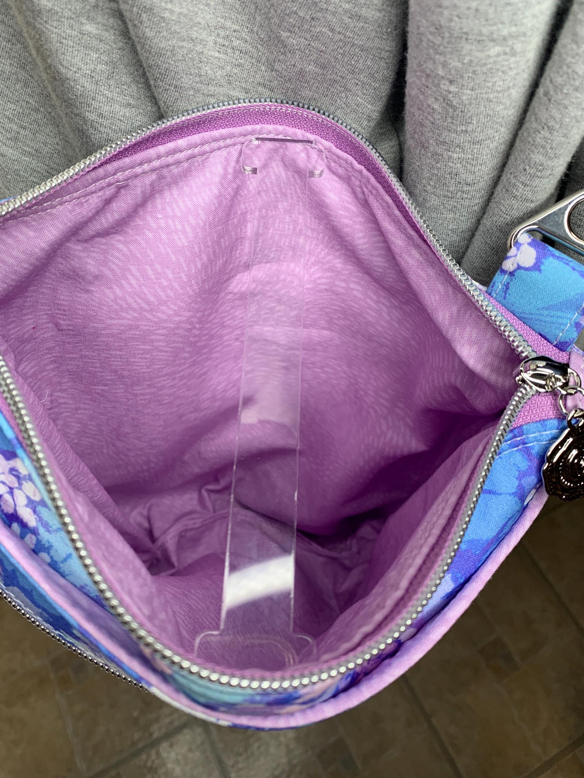 Purple floral crossbody purse, women's crossbody bag, hipster bag, messenger bag, adjustable crossbody bag, women's handbag