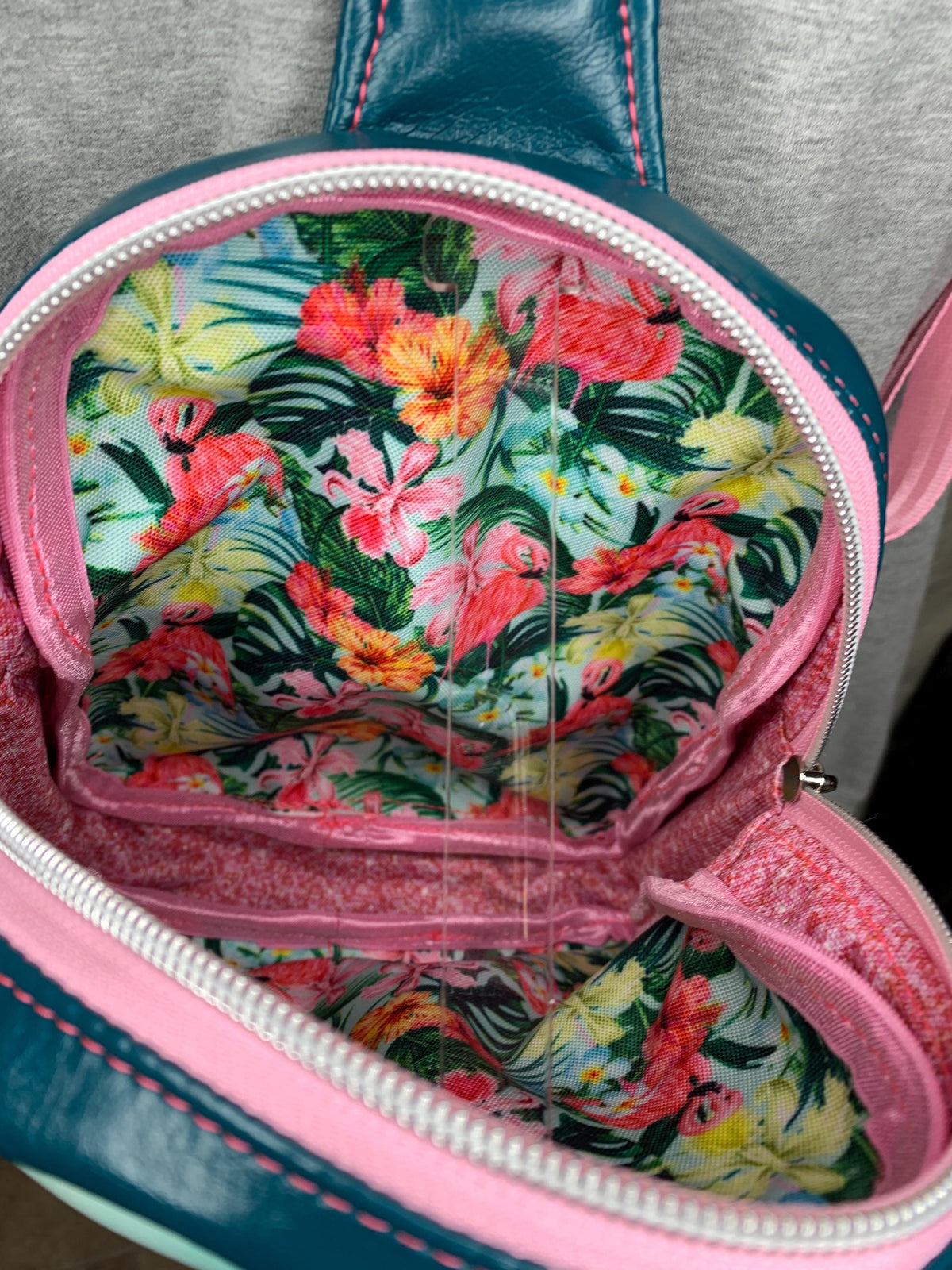 Flamingo backpack or sling bag