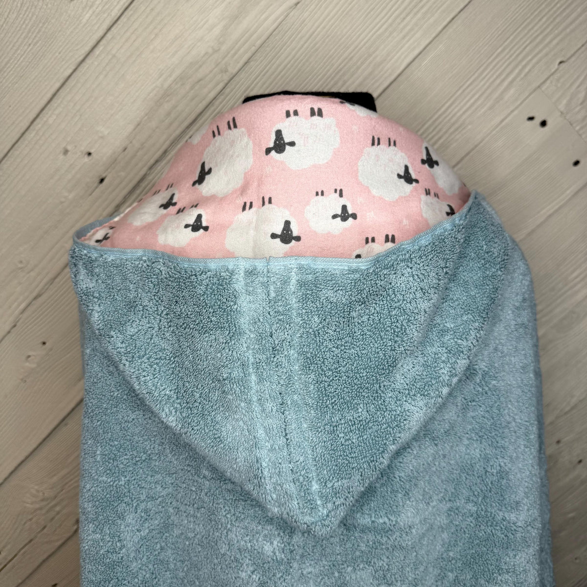 Sheep hooded towel or poncho, girl hoodie towel, personalized kids beach towel, hooded towel poncho