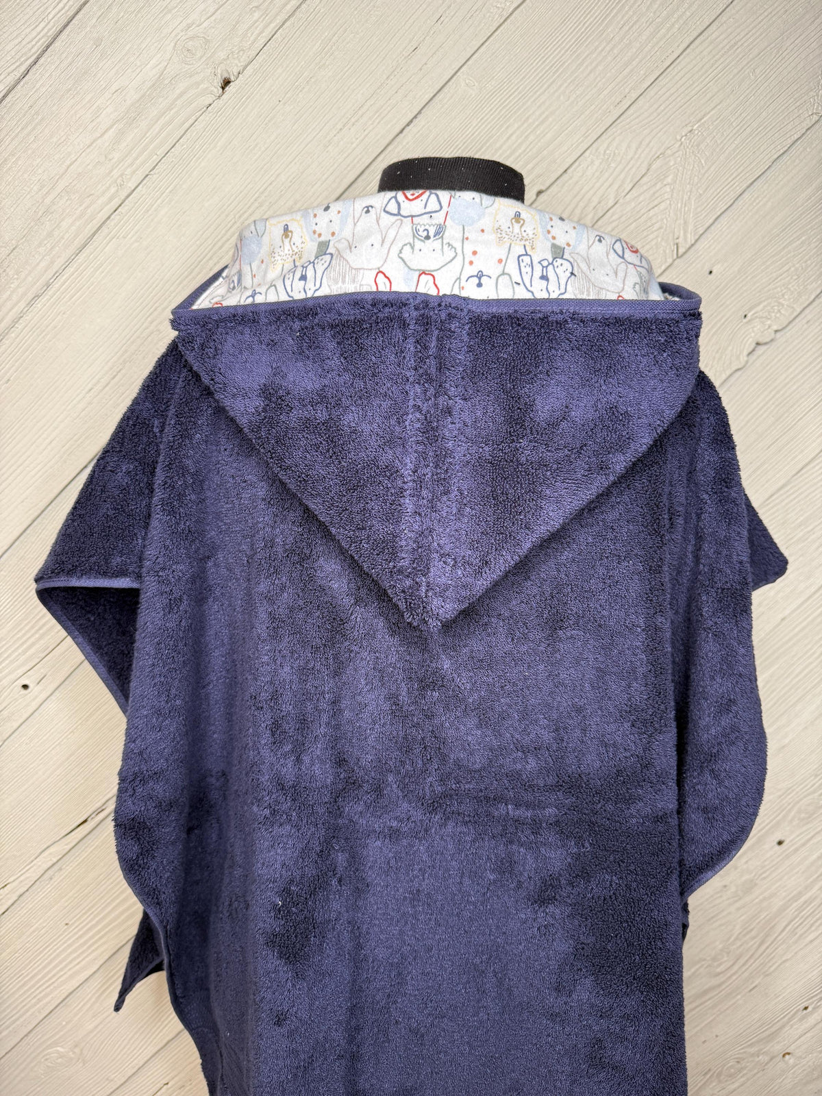 Hooded towel or hooded poncho towel with dog flannel lining on hood, personalized beach towel, boy bath towel, kids pool wrap, toddler beach