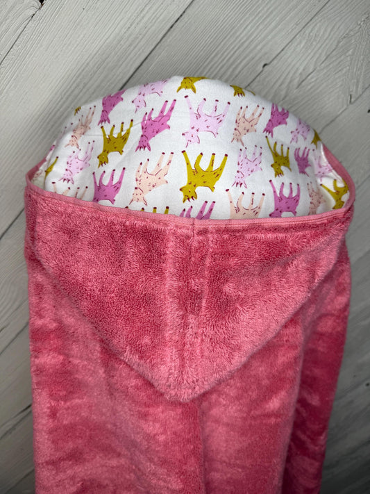 Goat hooded towel or poncho - your choice of towel color, girl hoodie towel, personalized kids beach towel, hooded towel poncho