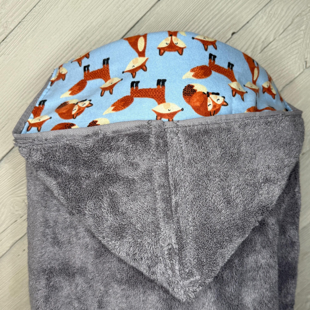 Fox hooded towel or poncho, kid hoodie towel, personalized kids beach towel, hooded towel poncho