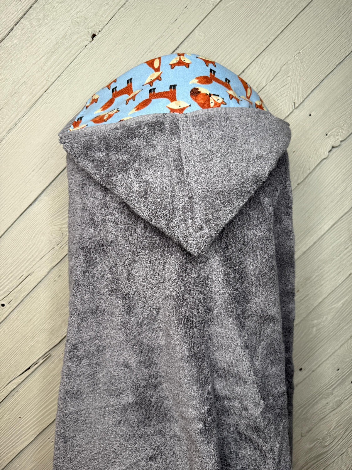 Fox hooded towel or poncho, kid hoodie towel, personalized kids beach towel, hooded towel poncho