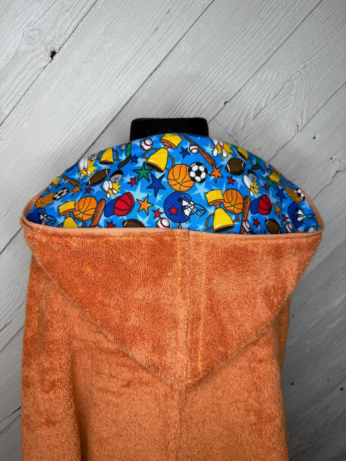 Hooded towel or hooded poncho towel with sports design, personalized beach towel, boy bath towel, kids pool wrap, toddler beach