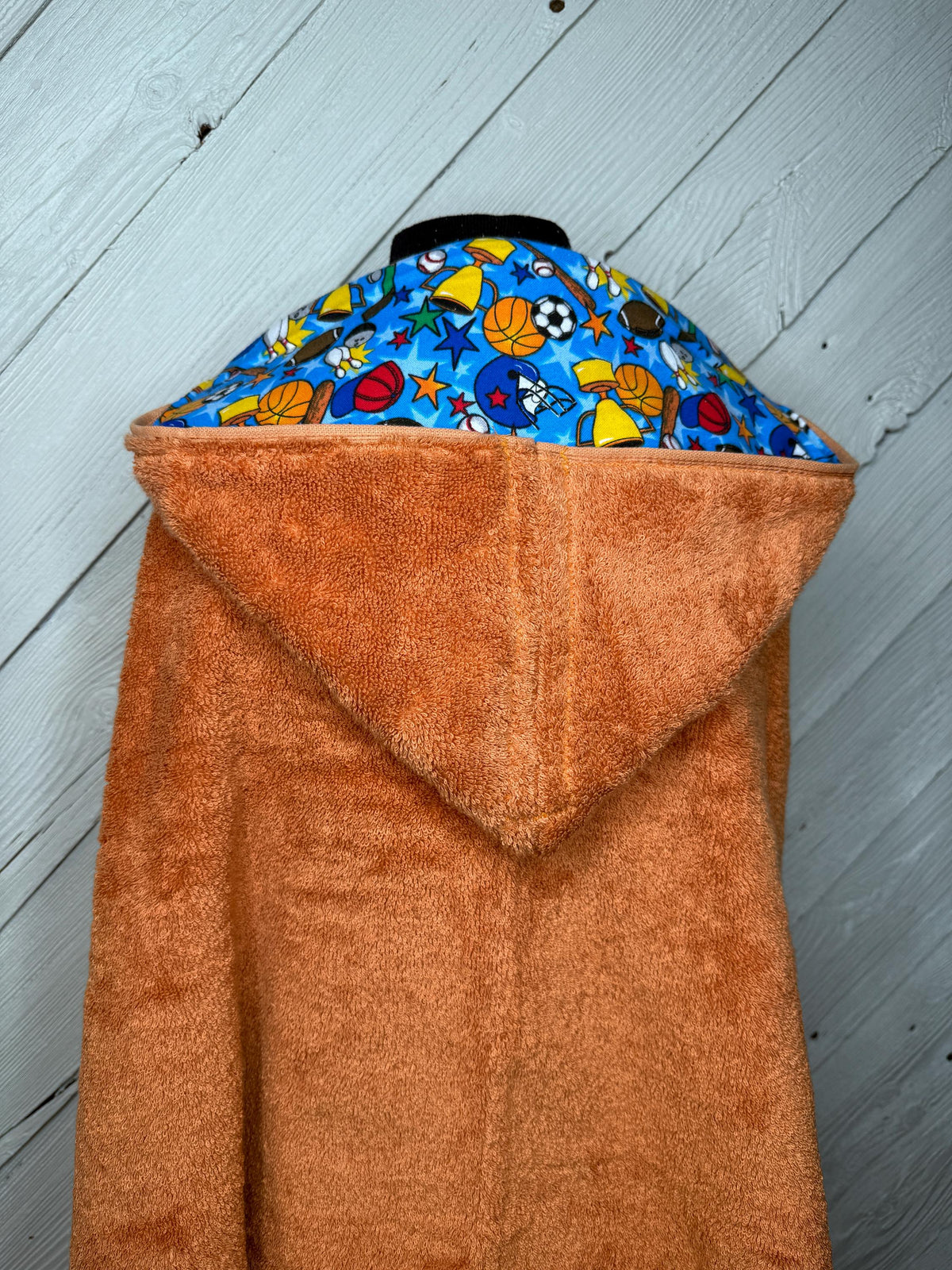 Hooded towel or hooded poncho towel with sports design, personalized beach towel, boy bath towel, kids pool wrap, toddler beach