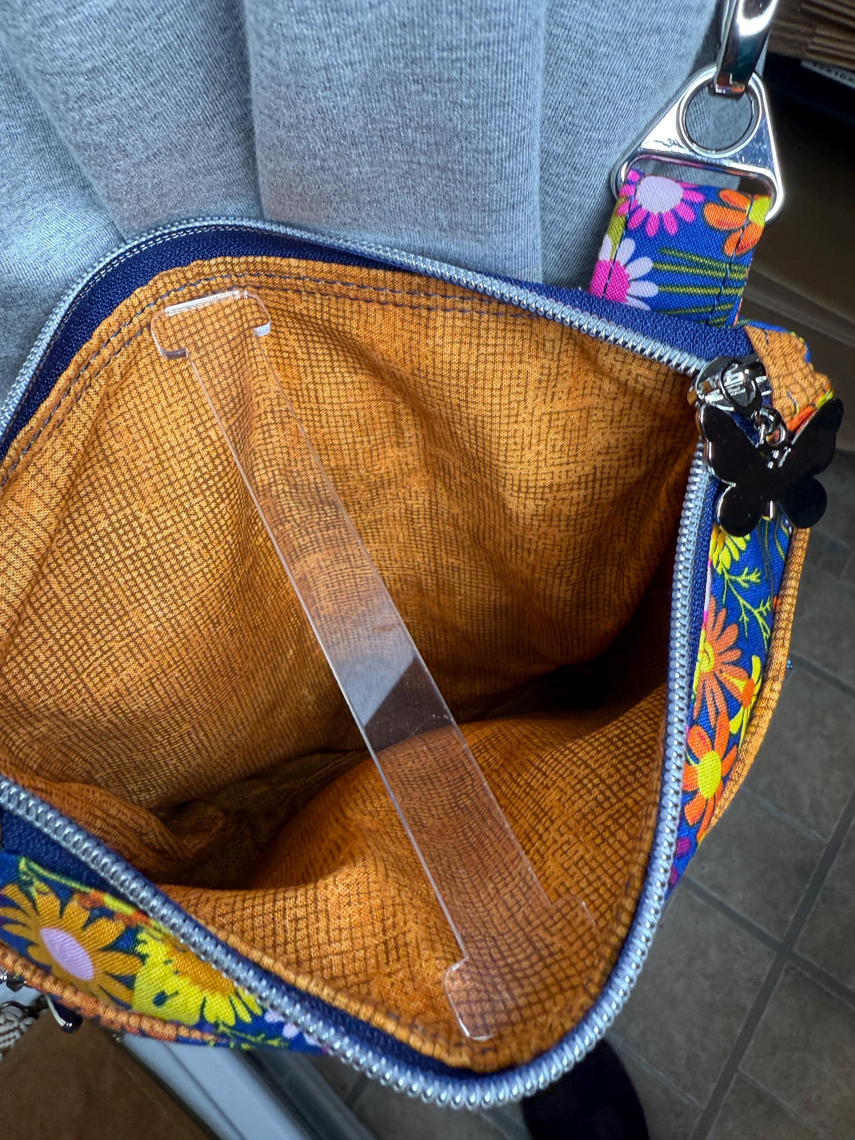 Floral crossbody purse, women's crossbody bag, hipster bag, messenger bag, adjustable crossbody bag, women's handbag