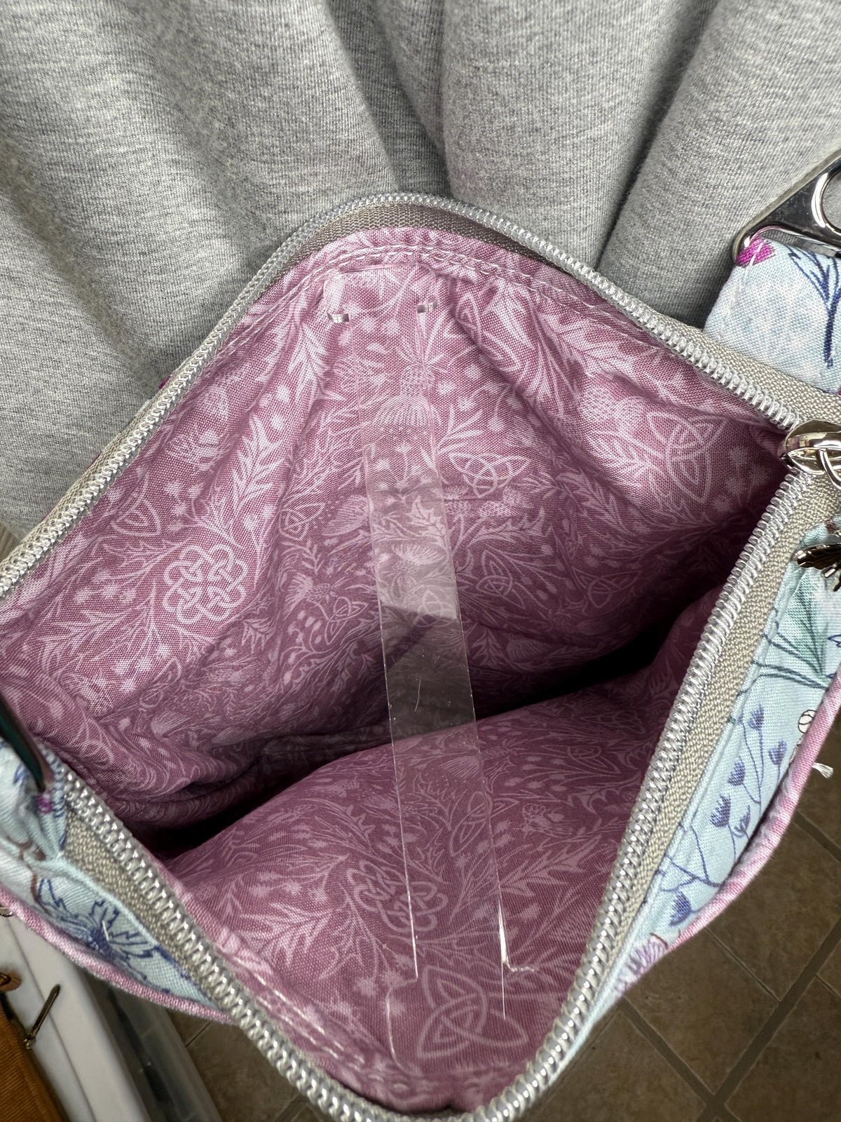 Thistle floral crossbody purse, women's crossbody bag, hipster bag, messenger bag, adjustable crossbody bag, purple women's handbag