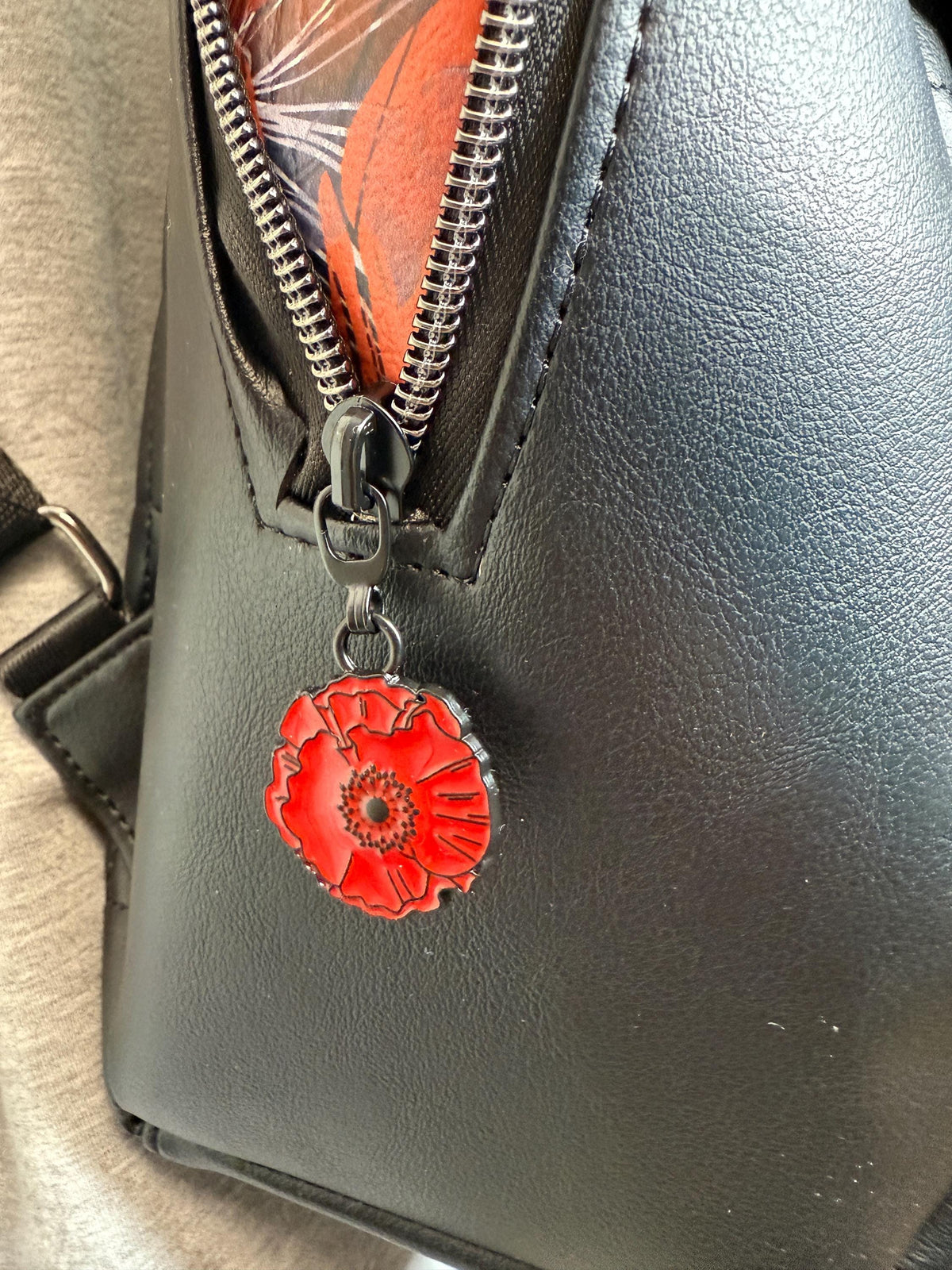 Red floral backpack, floral diaper bag