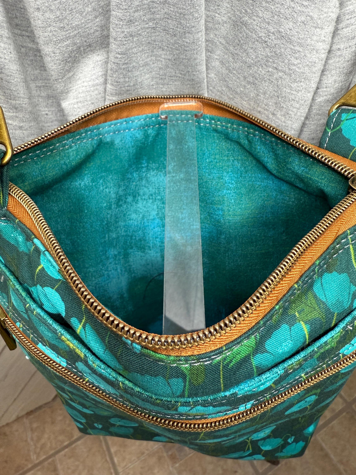 Teal floral crossbody purse, women's crossbody bag, hipster bag, messenger bag, adjustable crossbody bag, women's handbag