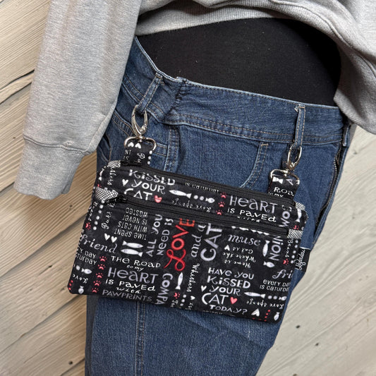 Belt bag for cat lovers, fanny pack, motorcycle hip bag, belt bag, hip purse, hip pouch