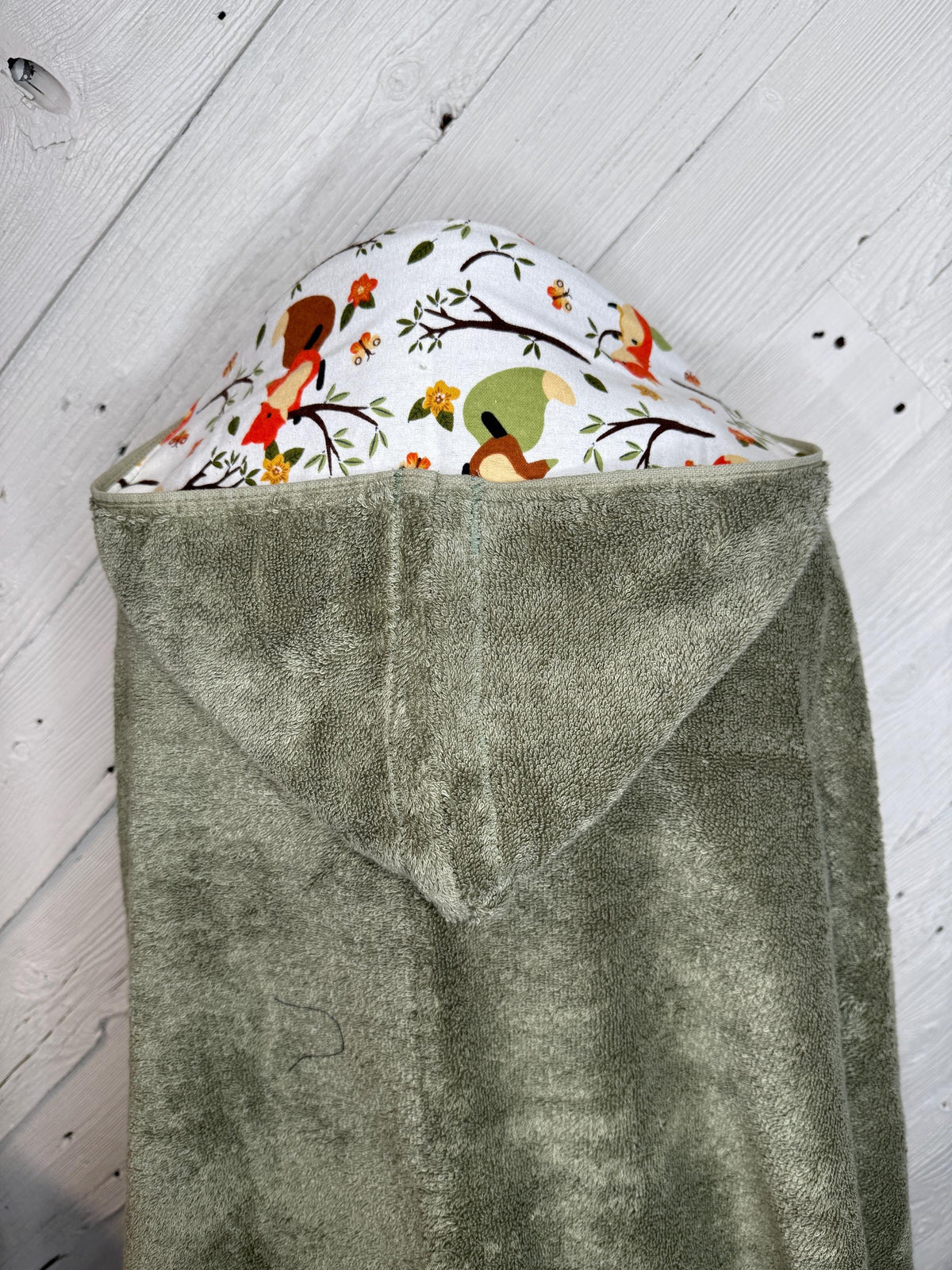 Fox hooded towel or poncho, kid hoodie towel, personalized kids beach towel, hooded towel poncho