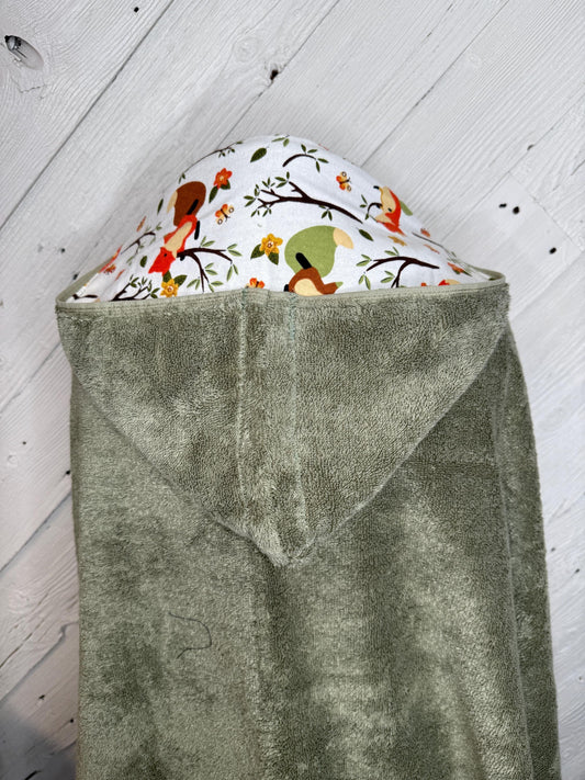 Fox hooded towel or poncho, kid hoodie towel, personalized kids beach towel, hooded towel poncho