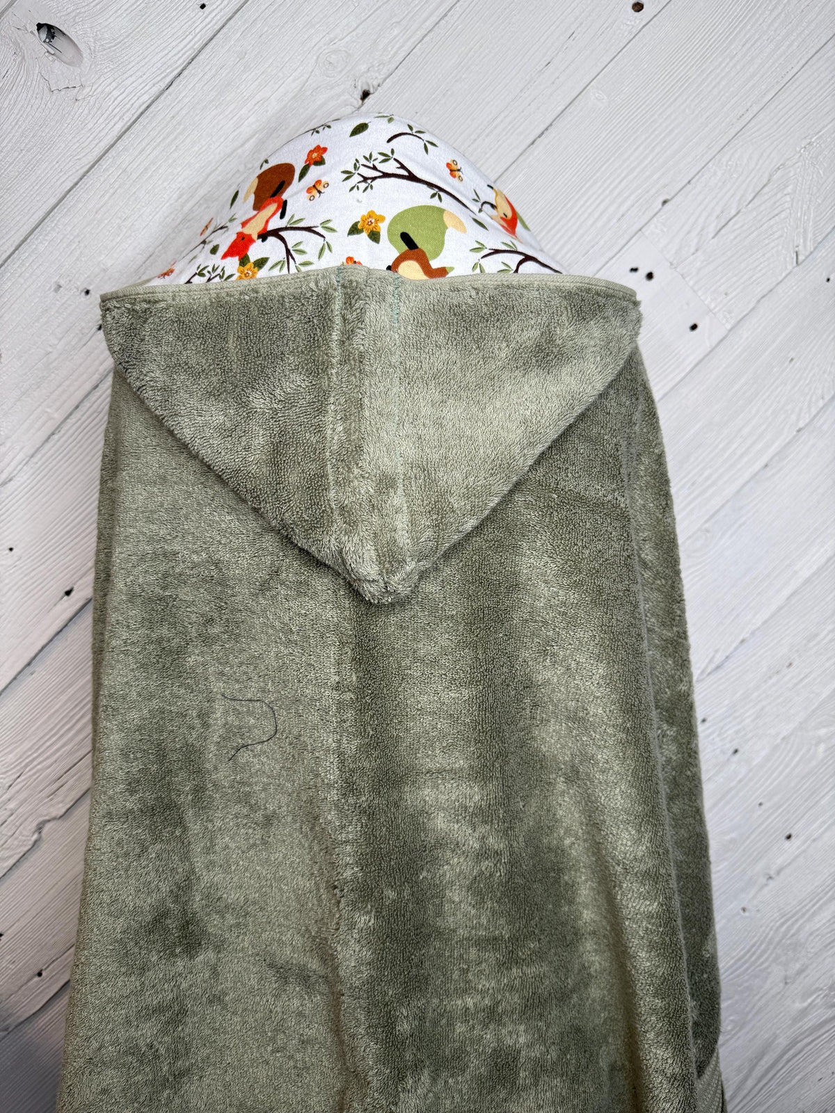 Fox hooded towel or poncho, kid hoodie towel, personalized kids beach towel, hooded towel poncho