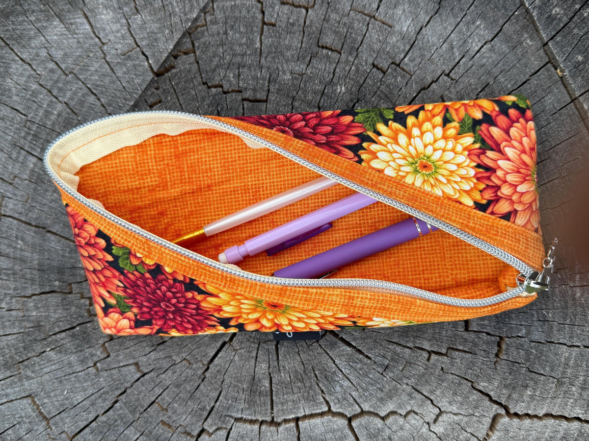 Floral book sleeve, Kindle Sleeve, pen and pencil pouch, book cover