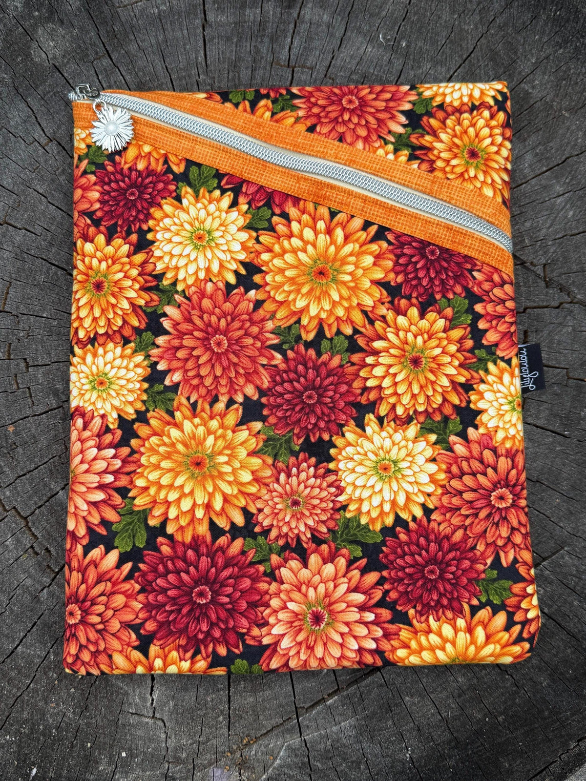 Floral book sleeve, Kindle Sleeve, pen and pencil pouch, book cover