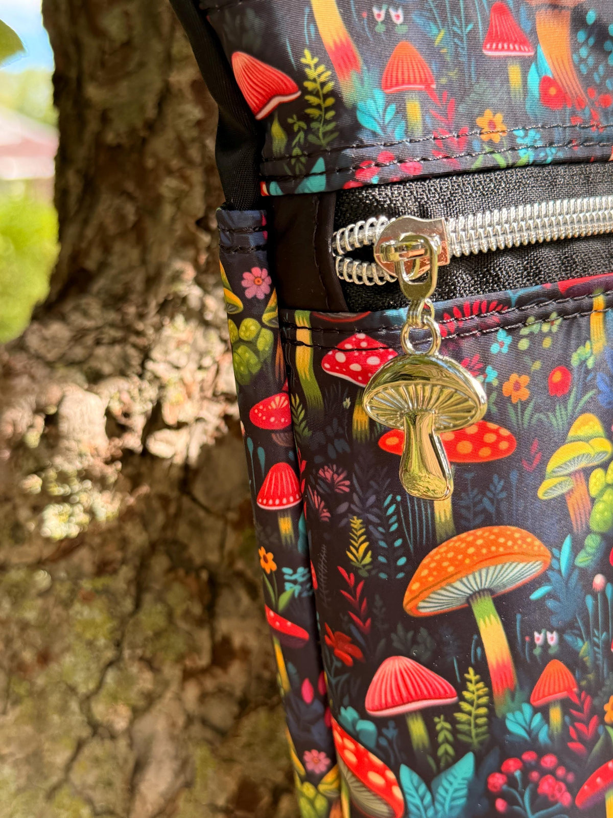 Mushroom crossbody purse, women's crossbody bag, hipster bag, messenger bag, adjustable crossbody bag, women's handbag