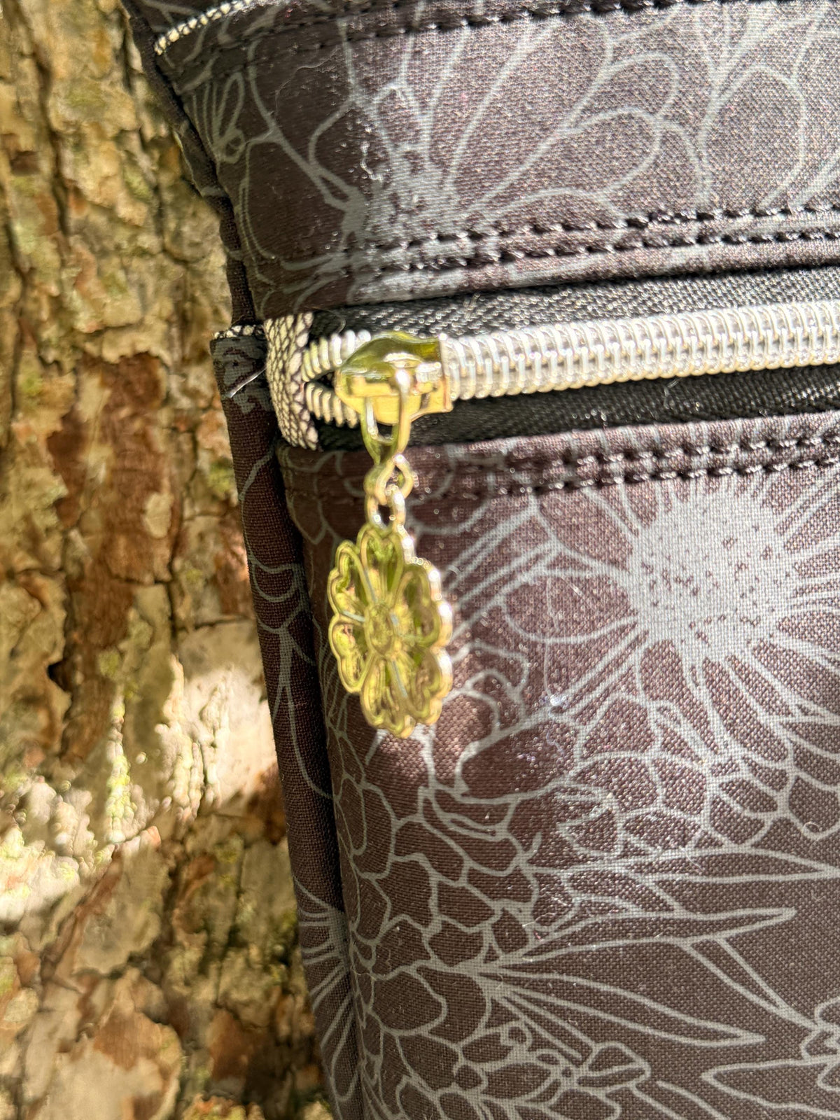 Black with  flowers crossbody purse, women's crossbody bag, hipster bag, messenger bag, adjustable crossbody bag, women's handbag
