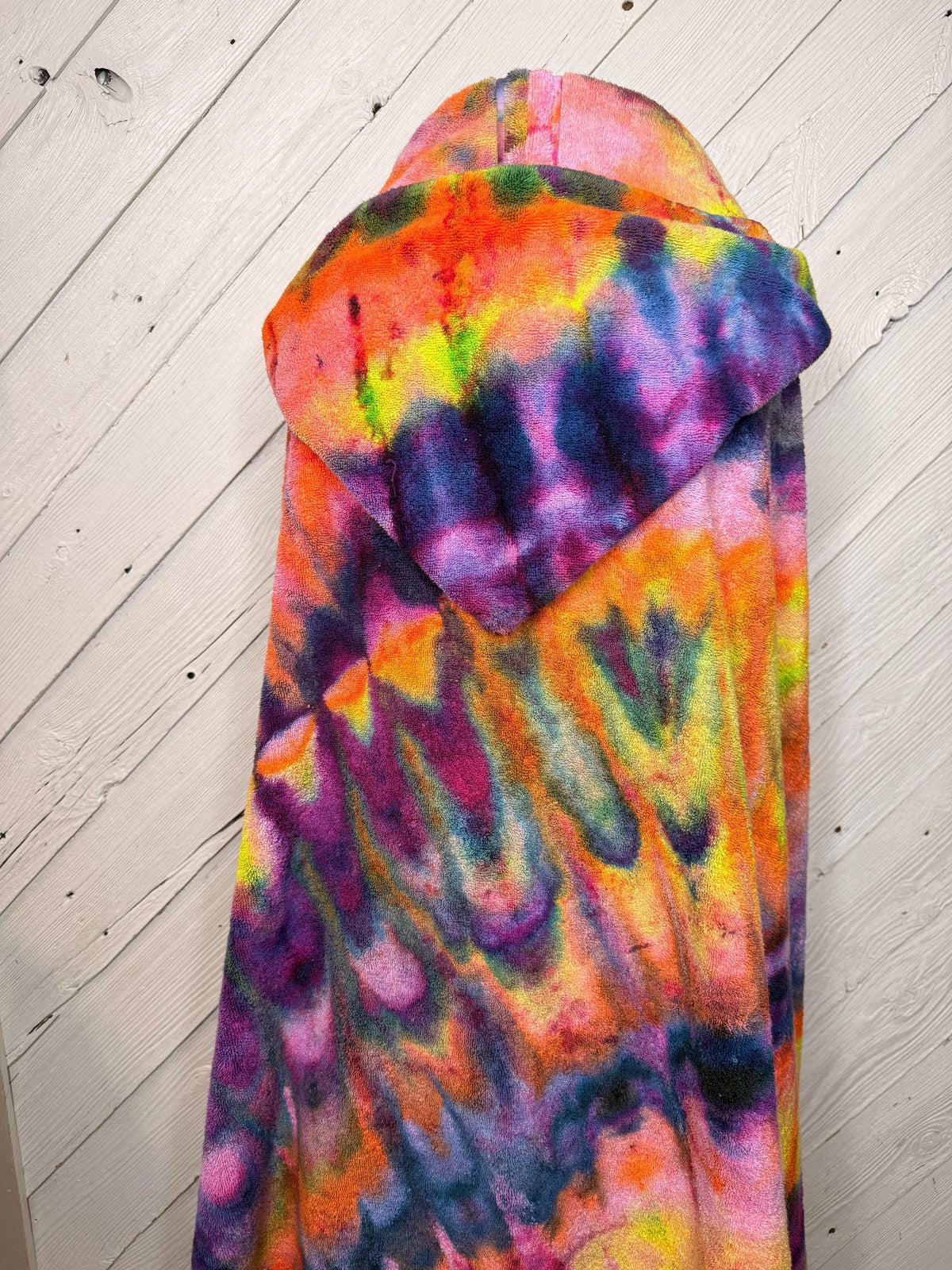 Tie dye hooded bath towel for teen or adult