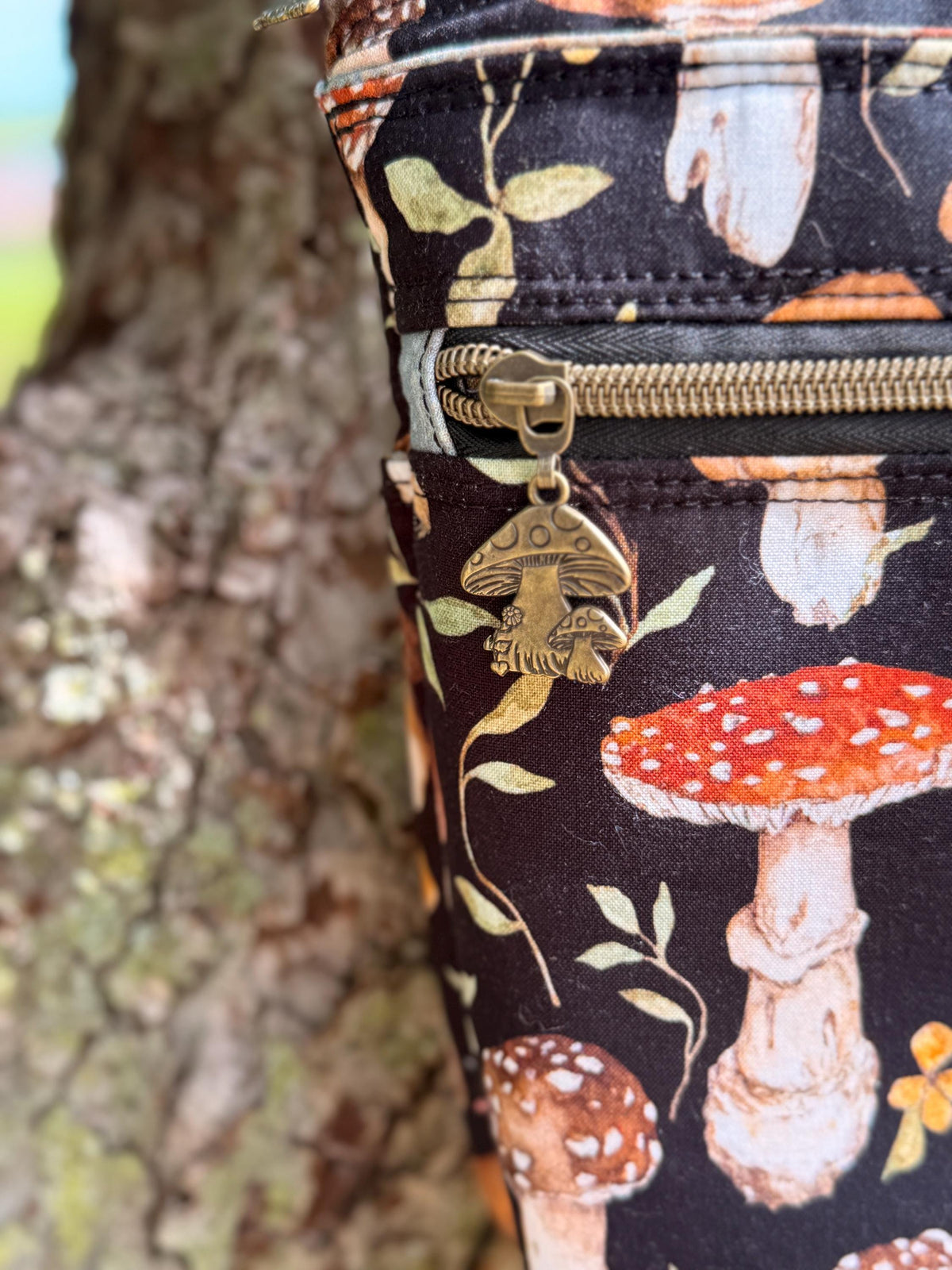Mushroom crossbody purse, women's crossbody bag, hipster bag, messenger bag, adjustable crossbody bag, women's handbag