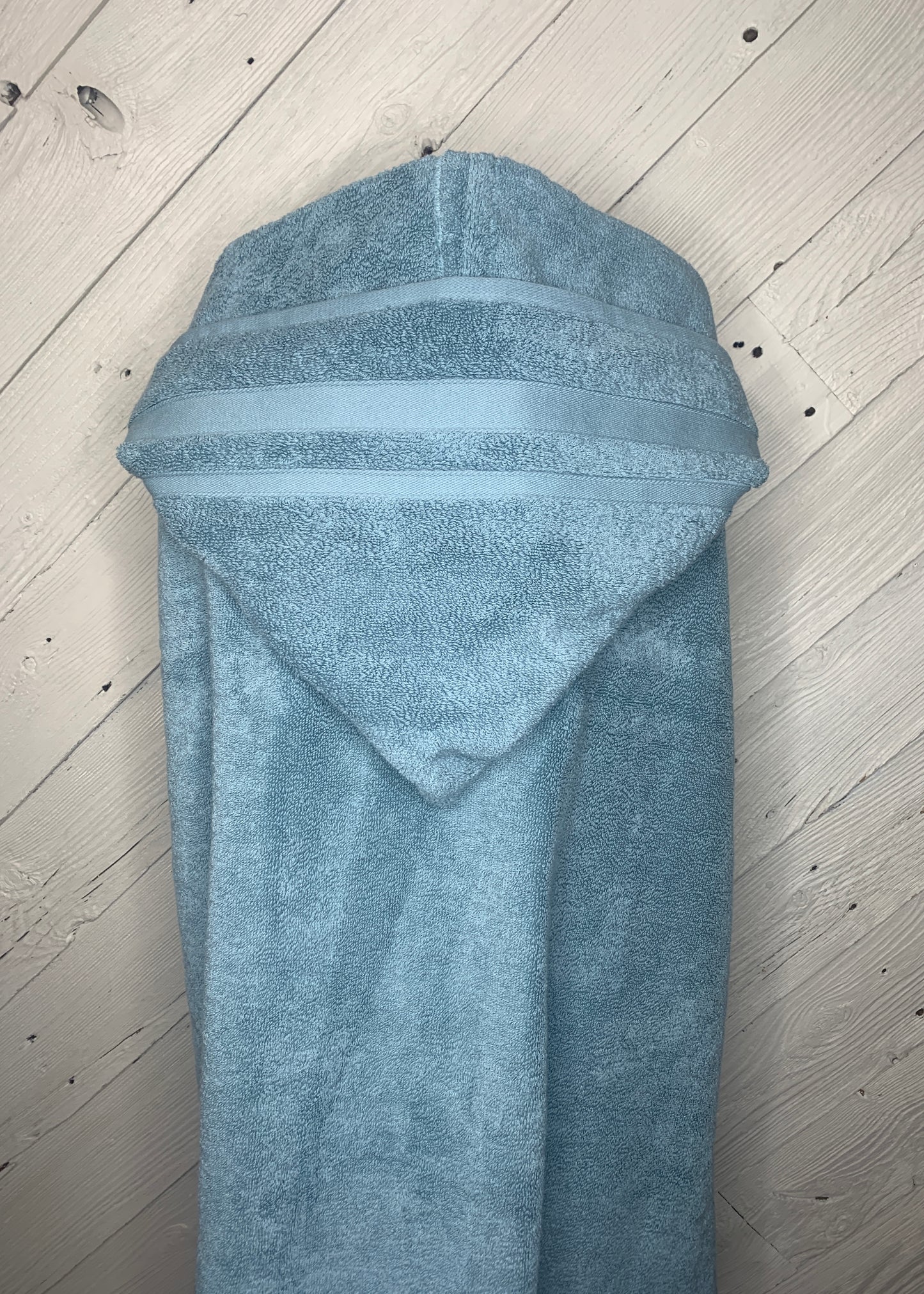 Adult Hooded Bath Towel, Aqua, No Flannel Hood Lining