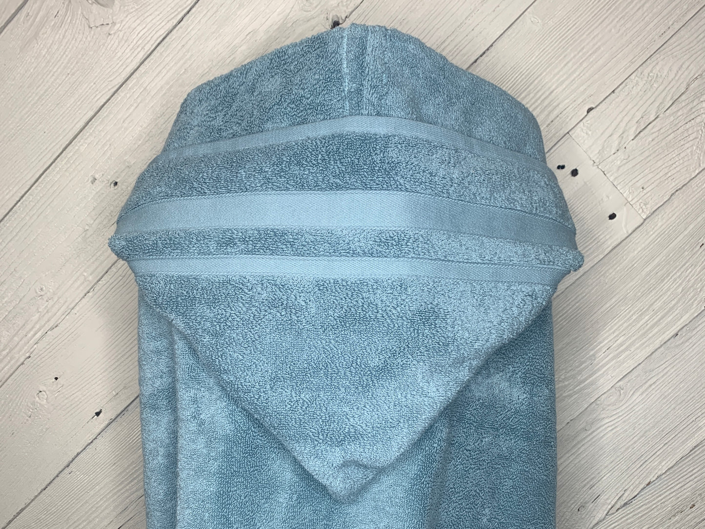 Adult Hooded Bath Towel, Aqua, No Flannel Hood Lining